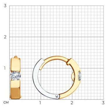 Серьги SOKOLOV 029475 вес 2.59 г золото, фианит купить,258699
