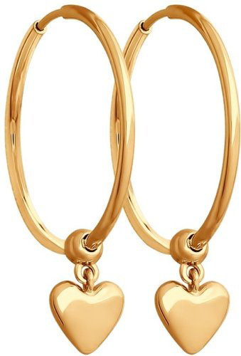 Серьги Diamant 51-124-01357-1 вес 2.13 г золото, без вставок купить,230599