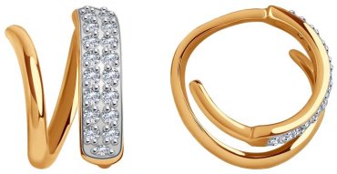 Серьги SOKOLOV 029836 вес 1.52 г золото, фианит купить,178000