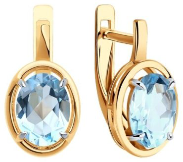 Серьги Diamant 51-320-01927-1 вес 2.82 г золото, топаз купить,227560