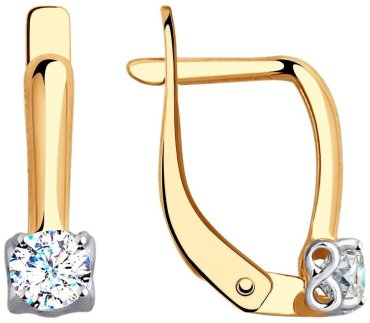 Серьги SOKOLOV 027617 вес 1.98 г золото, фианит купить,160272