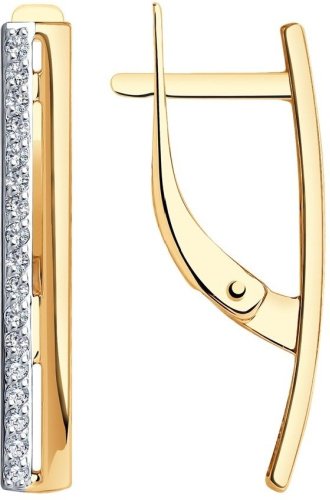Серьги SOKOLOV 027168 вес 1.99 г золото, фианит купить,212882