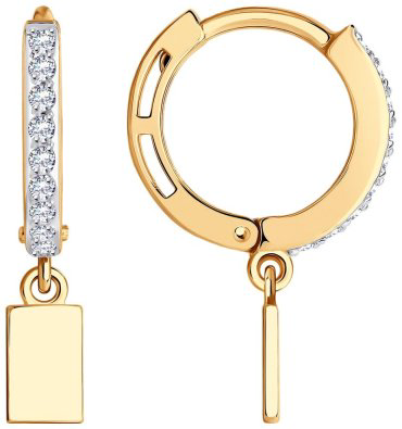 Серьги SOKOLOV 029752 вес 2 г золото, фианит купить,265861