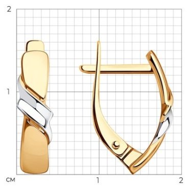 Серьги Diamant 51-120-00851-1 вес 2.05 г золото, без вставок купить,219887
