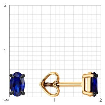 Пусеты Diamant 51-222-02400-1 вес 0.96 г золото, сапфир купить,NaN