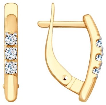 Серьги Diamant 51-120-00095-1 вес 2.05 г золото, фианит купить,167010