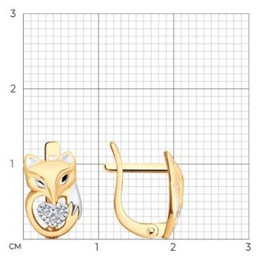 Серьги Diamant 51-120-02218-1 вес 1.63 г золото, фианит купить,153999