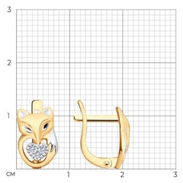 Серьги Diamant 51-120-02218-1 вес 1.63 г золото, фианит купить,153999