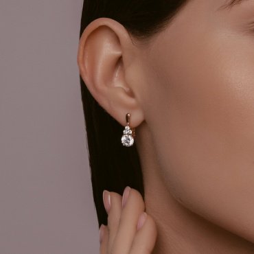 Серьги SOKOLOV 0200388 вес 2.99 г золото, фианит купить,244375