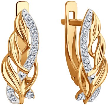 Серьги SOKOLOV 029996 вес 2.07 г золото, фианит купить,NaN