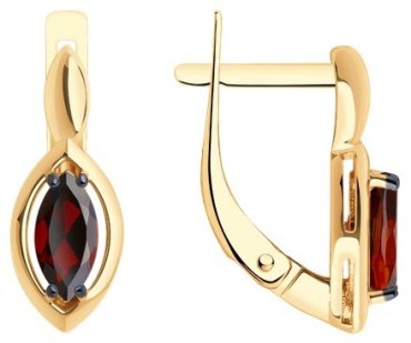 Серьги Diamant 51-320-02110-2 вес 2.6 г золото, гранат купить,218875