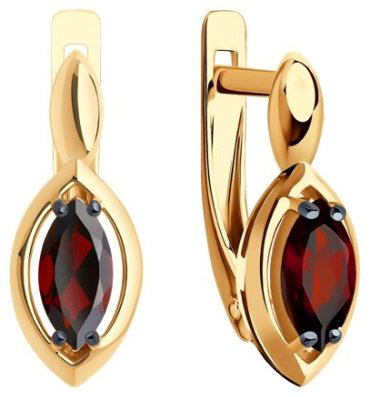 Серьги Diamant 51-320-02110-2 вес 2.6 г золото, гранат купить,218875