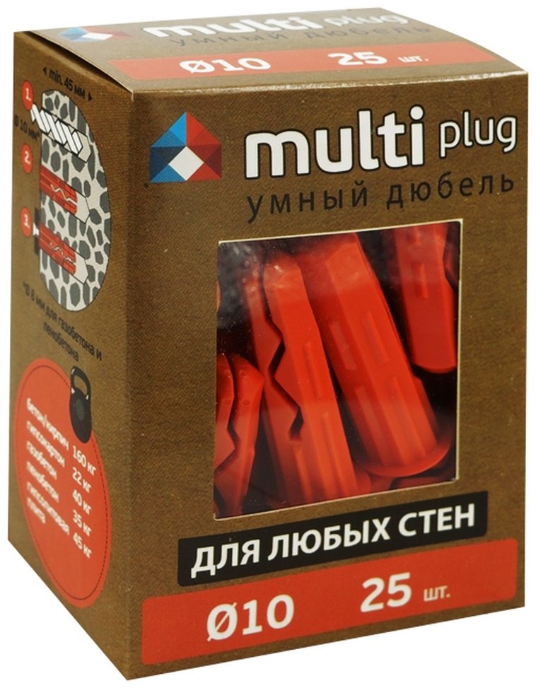 Дюбель универсальный MULTI plug 10х40 (25 шт.) ЕВРОПАРТНЕР