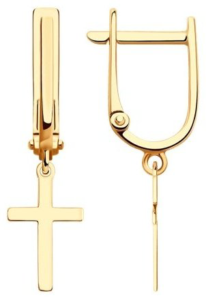 Серьги Diamant 51-121-02579-1 вес 1.47 г золото, без вставок купить,164981