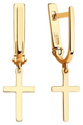 Серьги Diamant 51-121-02579-1 вес 1.47 г золото, без вставок купить,164981
