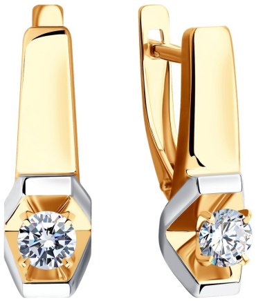 Серьги SOKOLOV 028645 вес 3.03 г золото, фианит купить,255011