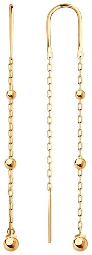Серьги-цепочки Diamant 51-123-01629-1 вес 1.7 г золото, без вставок купить,NaN