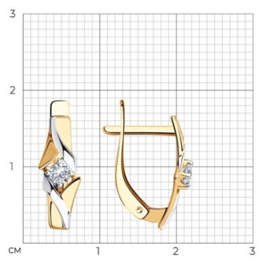 Серьги SOKOLOV 027311 вес 1.59 г золото, фианит купить,156996