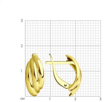 Серьги Diamant 53-120-01310-1 вес 1.93 г золото, без вставок купить,215988