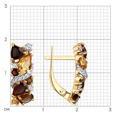 Серьги Diamant 51-320-02168-3 вес 3.51 г золото, гранат купить,NaN