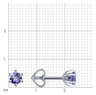 Пусеты Diamant 52-222-01656-7 вес 1.12 г золото, танзанит купить,173604