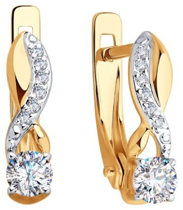 Серьги SOKOLOV 028217 вес 1.95 г золото, фианит купить,NaN