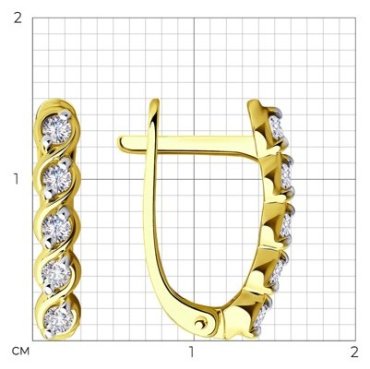 Серьги Diamant 53-120-00742-1 вес 2.11 г золото, фианит купить,151623