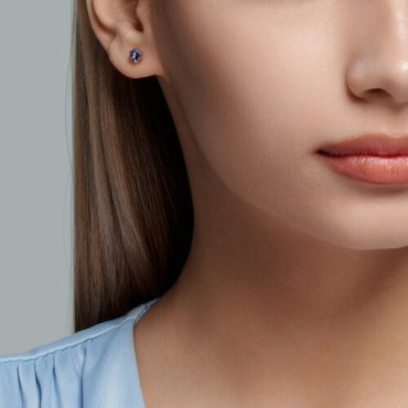 Пусеты Diamant 52-222-01656-7 вес 1.12 г золото, танзанит купить,173604