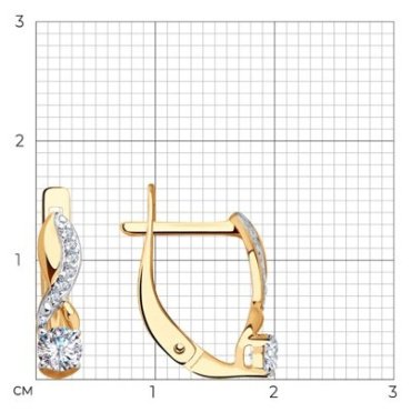 Серьги SOKOLOV 028217 вес 1.95 г золото, фианит купить,NaN