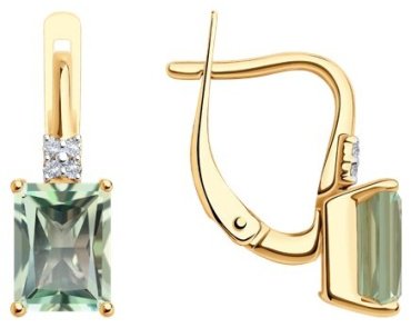 Серьги Diamant 51-320-02423-2 вес 2.79 г золото, корунд купить,265293
