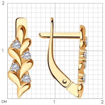 Серьги SOKOLOV 029616 вес 1.85 г золото, фианит купить,206247