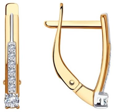 Серьги Diamant 51-120-01994-1 вес 1.95 г золото, фианит купить,150966