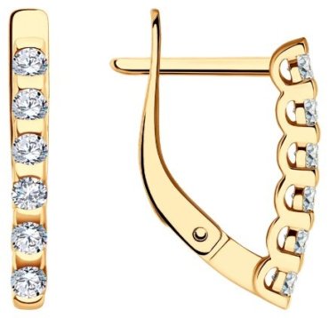 Серьги Diamant 51-120-02033-1 вес 2.16 г золото, фианит купить,223867