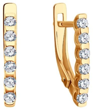 Серьги Diamant 51-120-02033-1 вес 2.16 г золото, фианит купить,223867