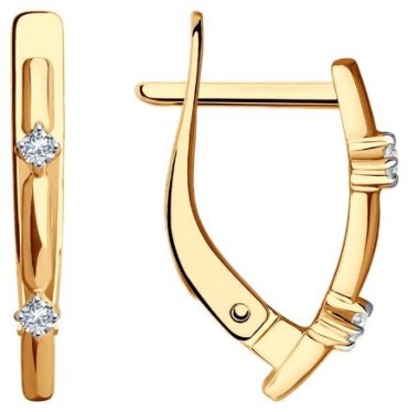 Серьги Diamant 51-120-01506-1 вес 1.57 г золото, фианит купить,138875