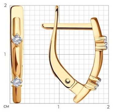 Серьги Diamant 51-120-01506-1 вес 1.57 г золото, фианит купить,138875