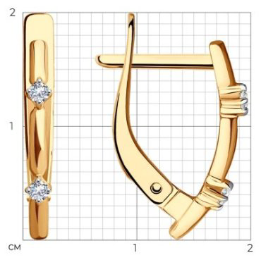Серьги Diamant 51-120-01506-1 вес 1.57 г золото, фианит купить,138875