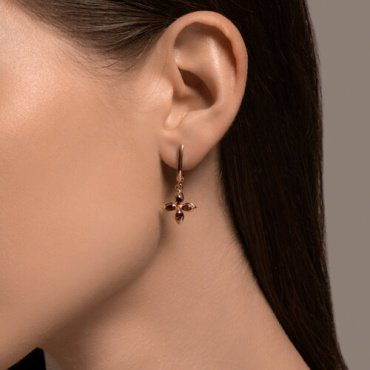 Серьги Diamant 51-321-02446-2 вес 2.73 г золото, гранат купить,214911