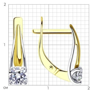 Серьги Diamant 53-120-01727-1 вес 2.12 г золото, фианит купить,NaN