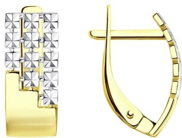 Серьги Diamant 53-120-01510-1 вес 1.805 г золото, фианит купить,166694