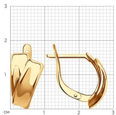 Серьги Diamant 51-120-01040-1 вес 2.27 г золото, без вставок купить,186139