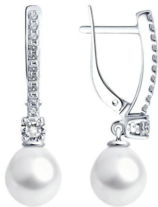 Серьги SOKOLOV 92022973 вес 3.9 г серебро, жемчуг купить,30780