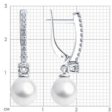 Серьги SOKOLOV 92022973 вес 3.9 г серебро, жемчуг купить,30780