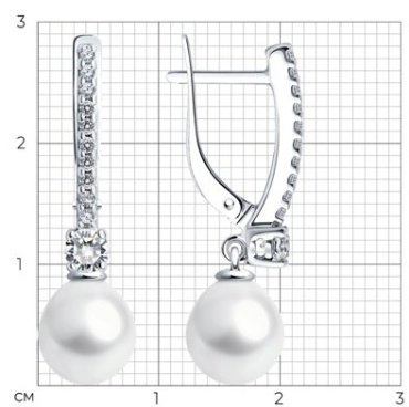 Серьги SOKOLOV 92022973 вес 3.9 г серебро, жемчуг купить,30780