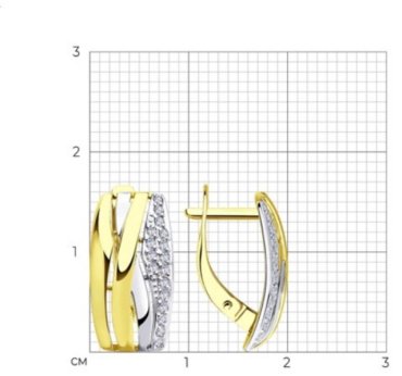 Серьги Diamant 53-120-00231-1 вес 2.92 г золото, фианит купить,298353