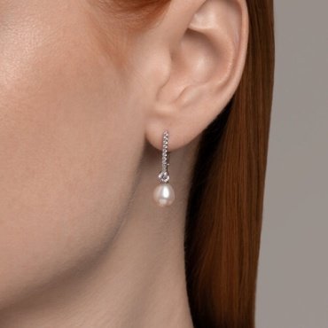 Серьги SOKOLOV 92022973 вес 3.9 г серебро, жемчуг купить,30780