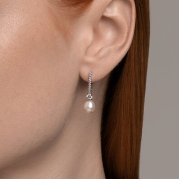 Серьги SOKOLOV 92022973 вес 3.9 г серебро, жемчуг купить,30780
