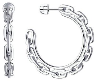 Серьги SOKOLOV 94024226 вес 11.71 г серебро, без вставок купить,125905