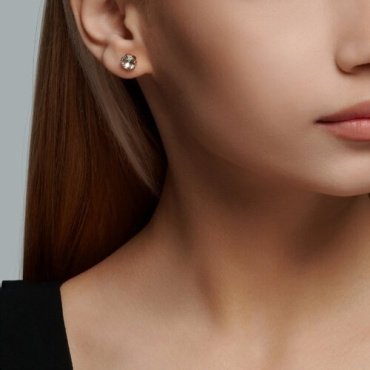 Пусеты Diamant 51-322-01774-6 вес 1.69 г золото, празиолит купить,149783