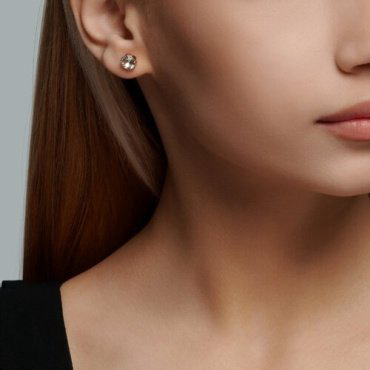 Пусеты Diamant 51-322-01774-6 вес 1.69 г золото, празиолит купить,149783